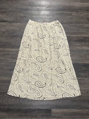 Paisley Print Maxi Skirt in Cream